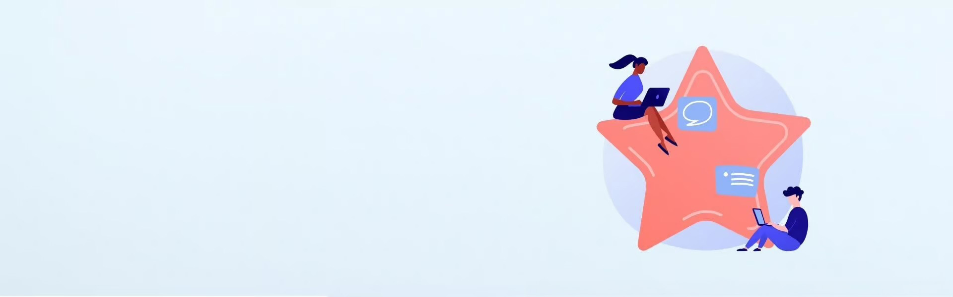 The image shows two animated characters sitting on a star-shaped object against a plain background.